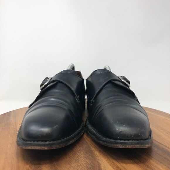 Allen Edmonds Boston Mens Black Leather Monk Strap Dress Shoes 11.5 B Model 4010 - Picture 2 of 9